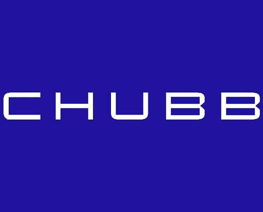 the chubb logo is on a blue background .