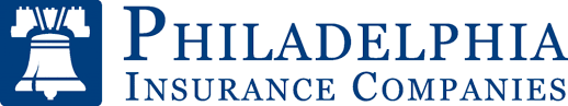 the logo for philadelphia insurance companies has a bell on it
