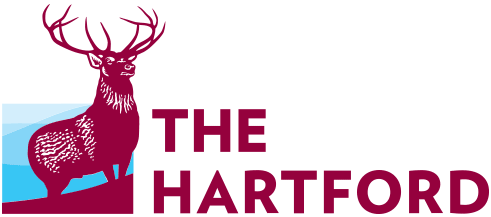 the hartford logo has a deer on it .