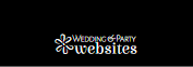 Weddings & Party Websites logo on a black background with a pink and white floral icon