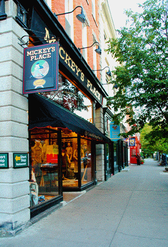 A store front with a sign that says mickey 's place