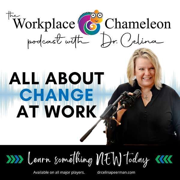 Podcast cover: Dr. Celina with microphone,