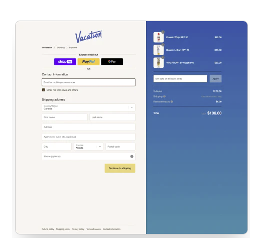 Een computerscherm met een vakantiewebsite erop