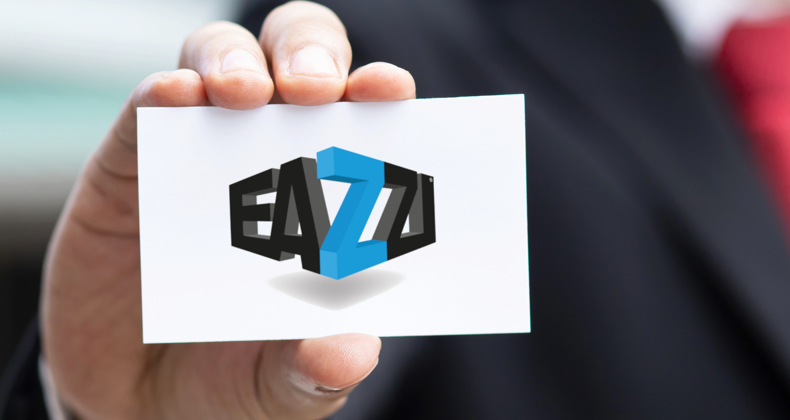 Kaartje met het logo van EAZZI wordt getoond.