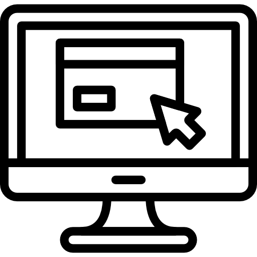 Icoon van computerscherm met voorbeeld website