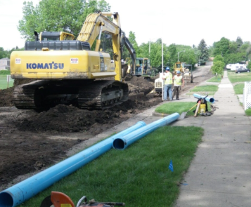 laying pipes underground