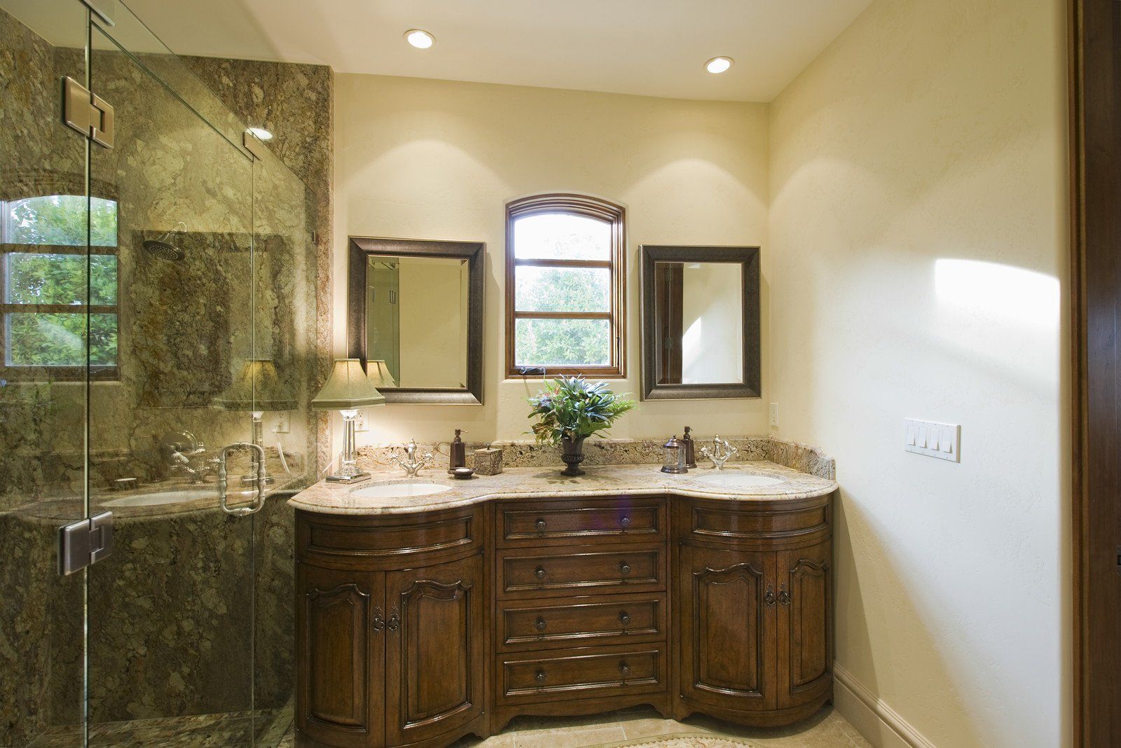 newly installed bathroom cabinets