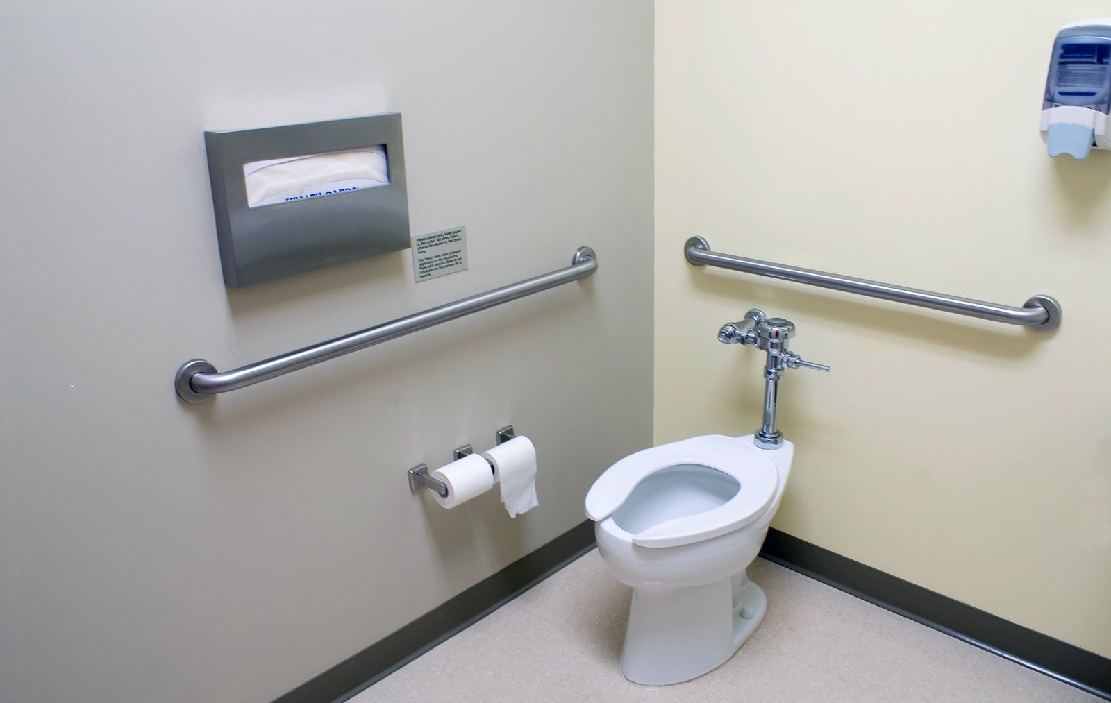 newly installed toilet bowl for disabled