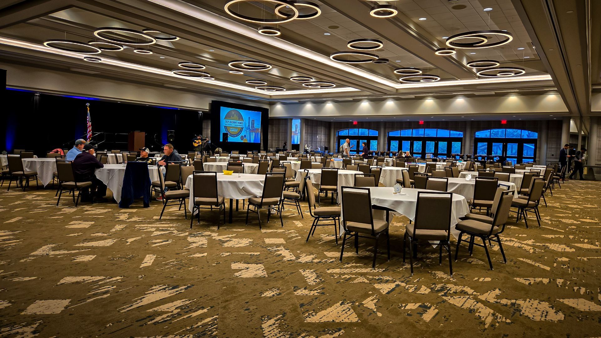 Galt House Hotel ballroom set for a conference-scale event on the Louisville riverfront