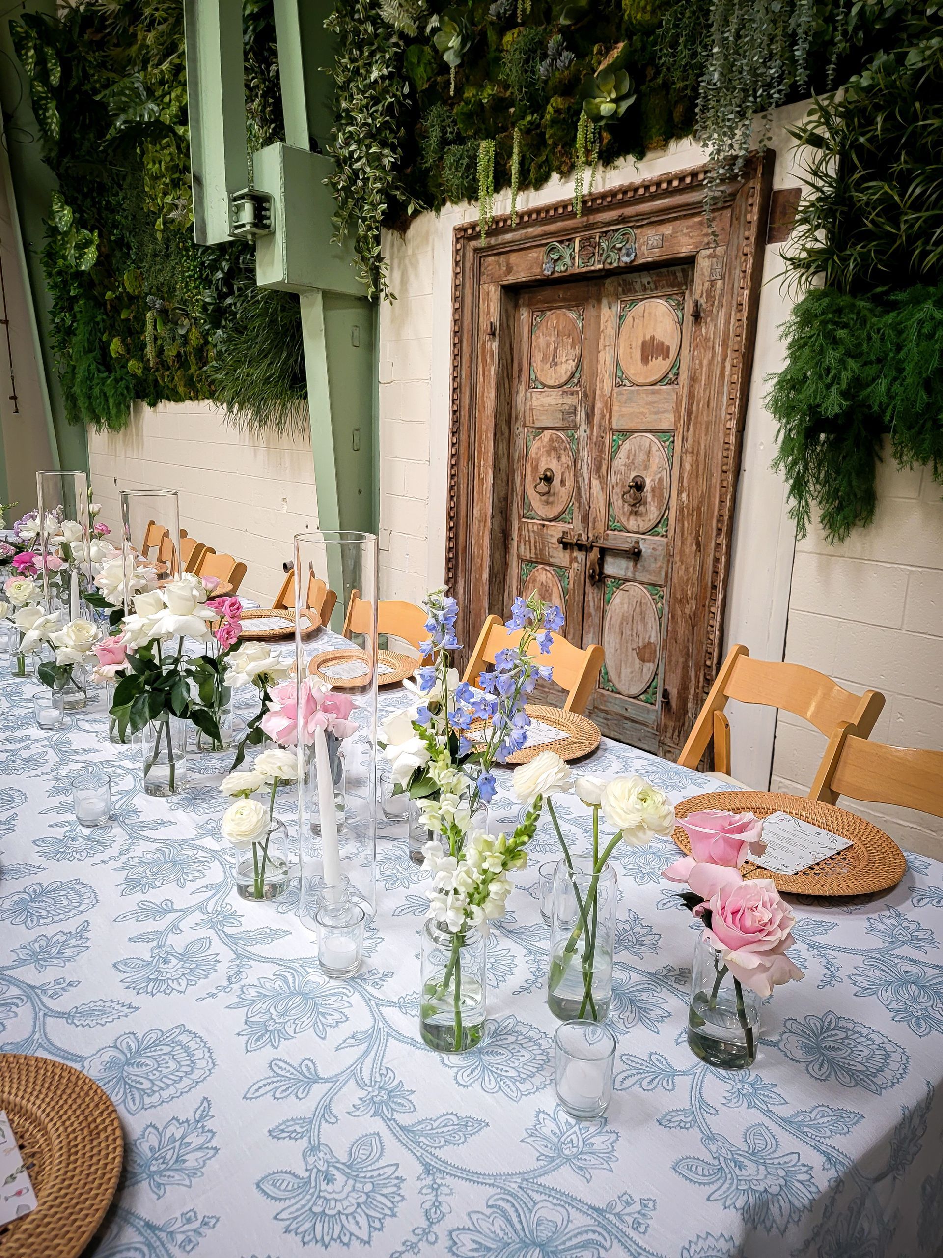 Germantown Gables greenhouse ceremony space with florals in Shelby Park, Louisville