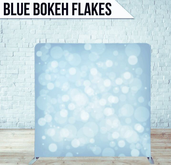 Blue backdrop with bokeh effect