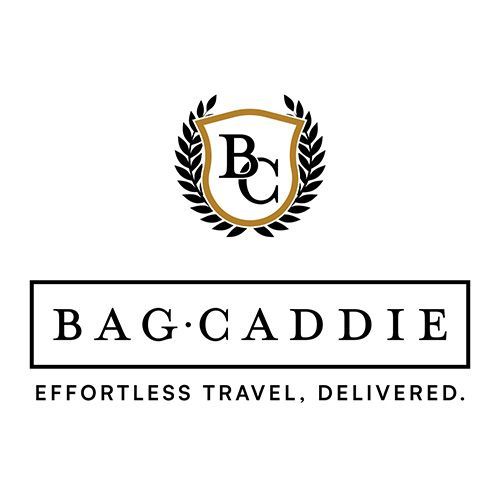 Bag Caddie logo with laurel crest and tagline “Effortless Travel, Delivered.”