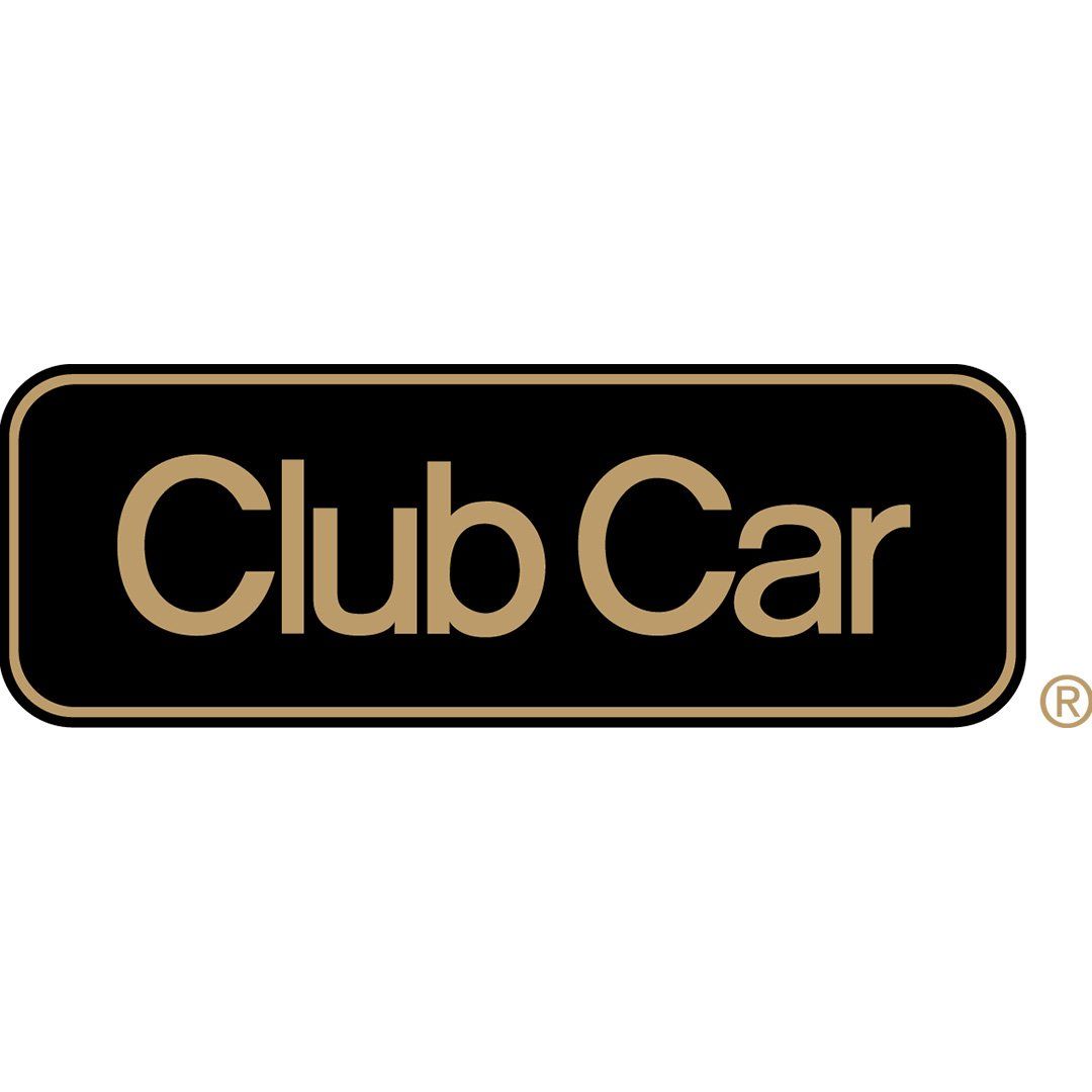 Club Car logo in tan on a black rounded rectangle background