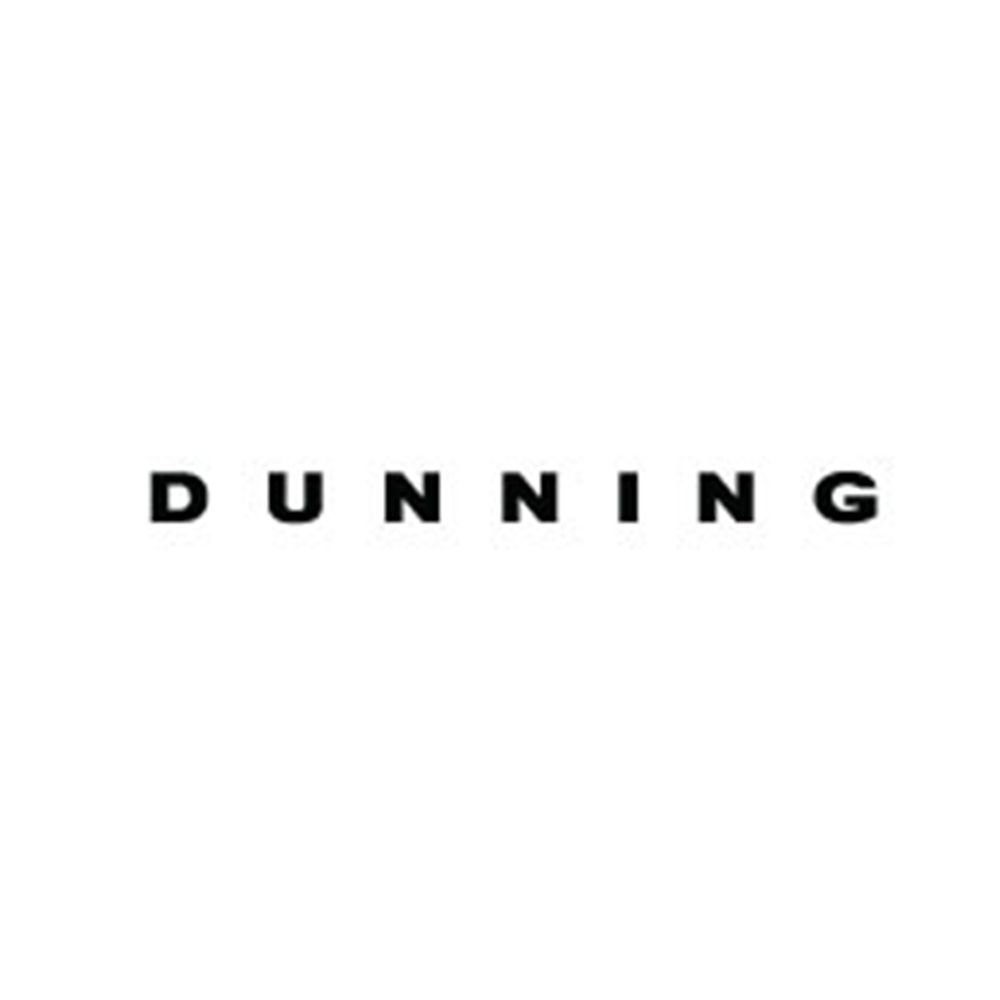 Black text reading “DUNNING” on a white background