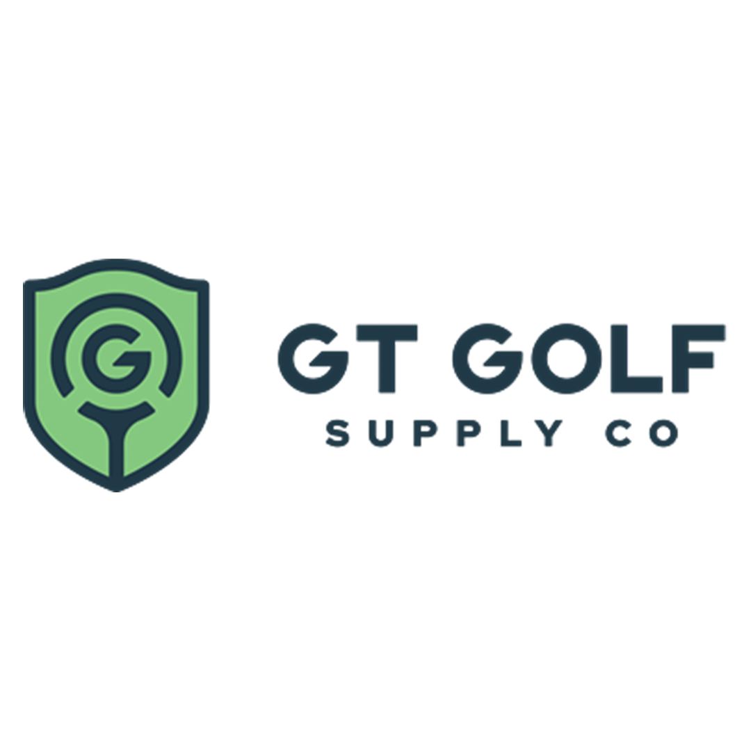 Green shield logo with a golf pin and “GT GOLF SUPPLY CO” text on a white background