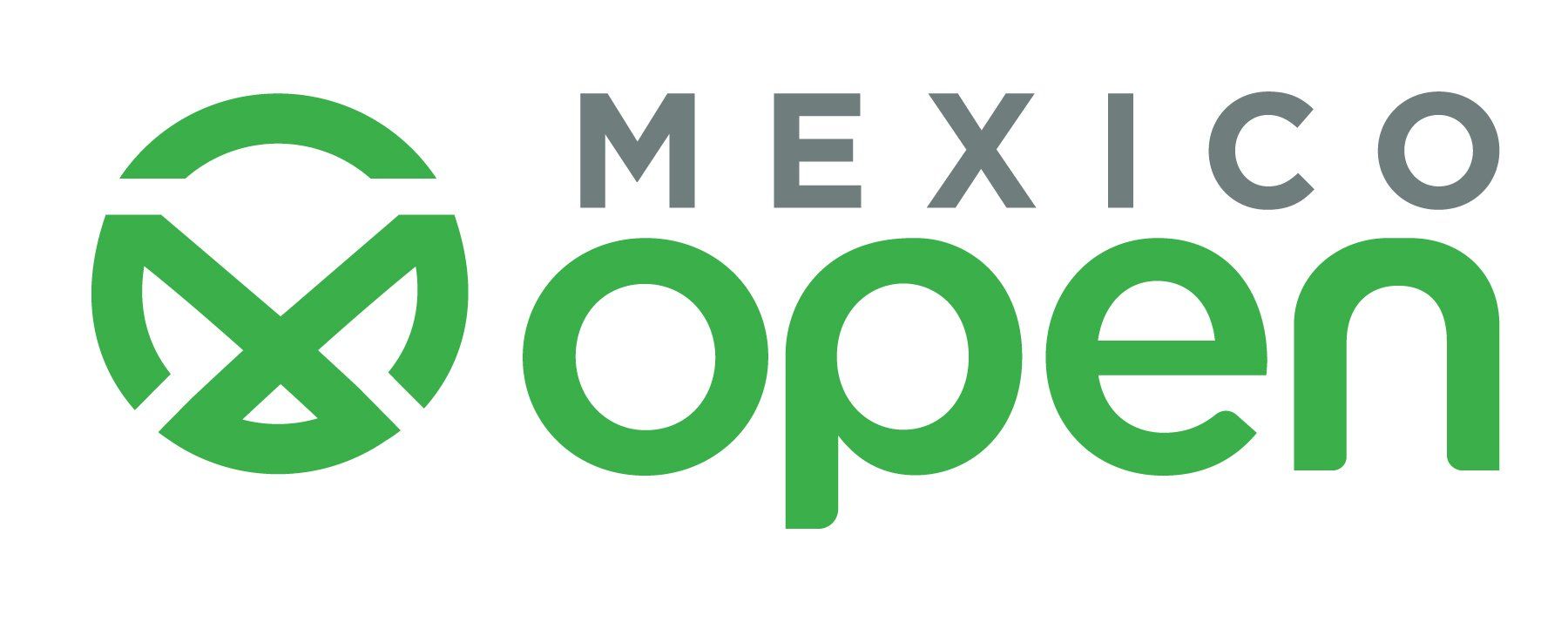 Mexico Open logo in green and gray text with a green circular tennis-style icon