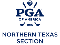 PGA of America Northern Texas Section logo in blue and white, with crossed golf clubs and 1916 text