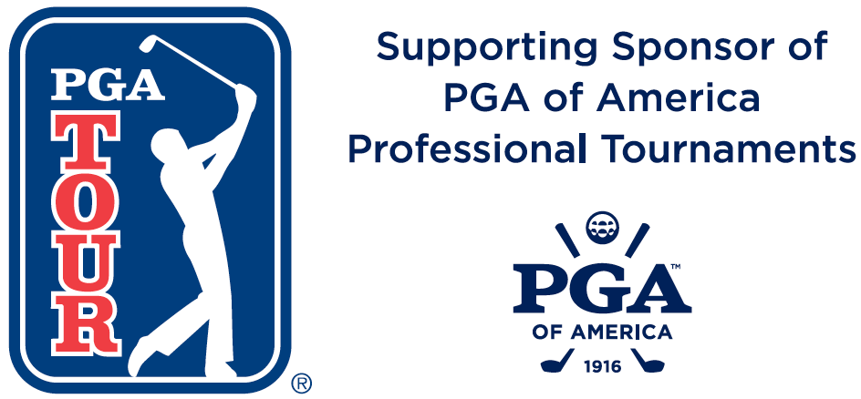 PGA TOUR logo and PGA of America logo with “Supporting Sponsor of PGA of America Professional Tournaments” text