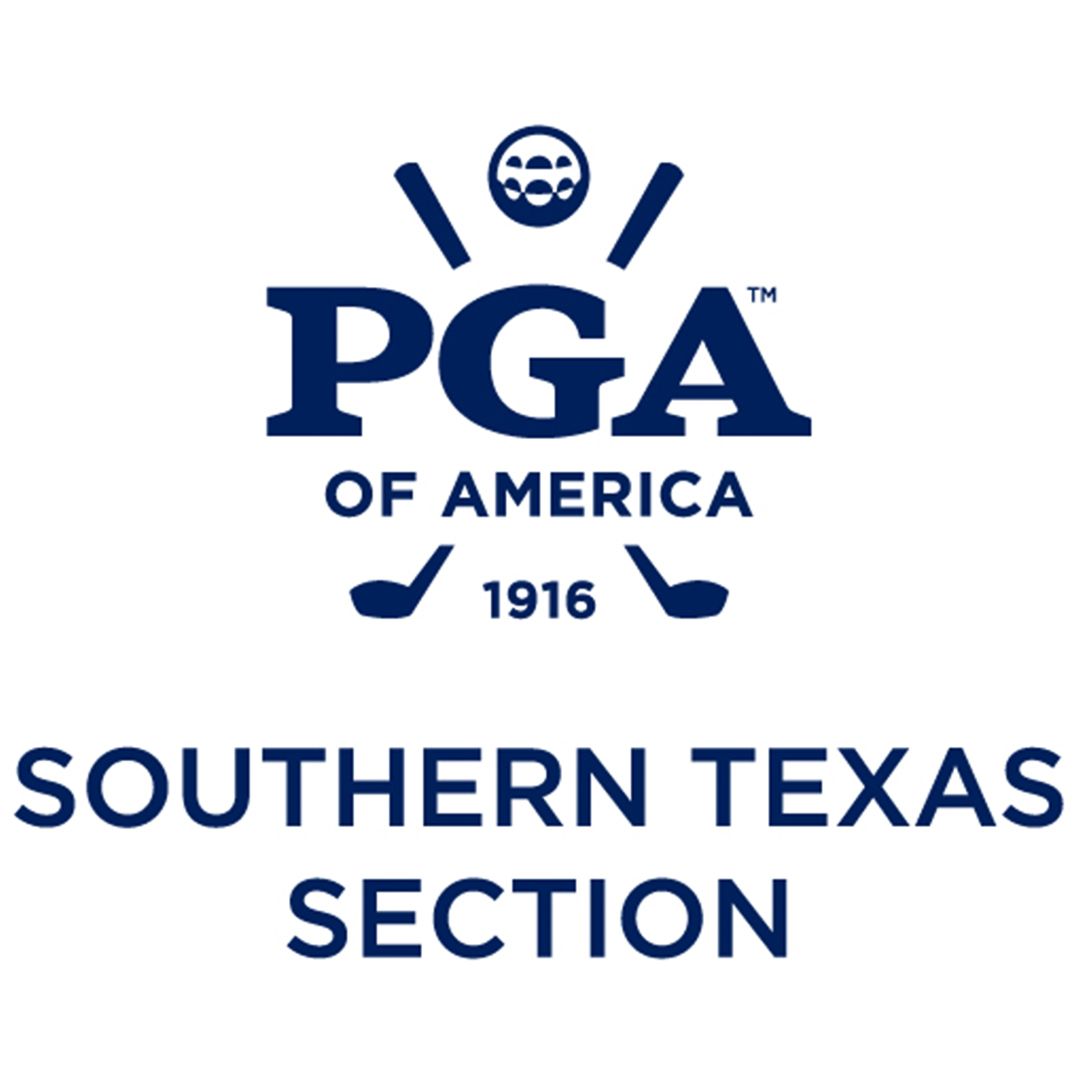 PGA of America Southern Texas Section logo in navy blue with golf clubs and ball