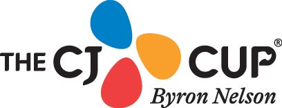 The CJ Cup Byron Nelson logo with blue, orange, and red petal shapes