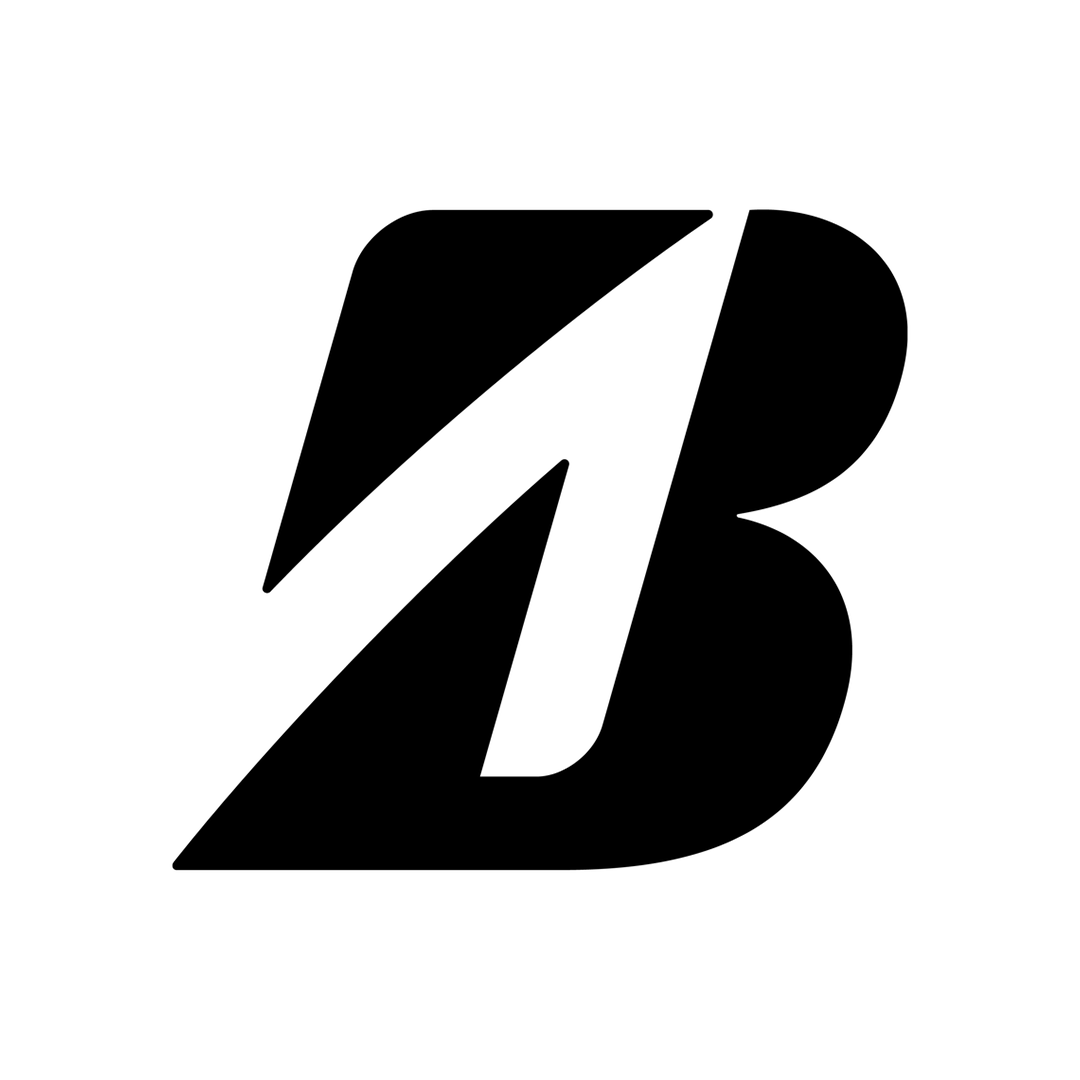 Black stylized letter B logo on a white background