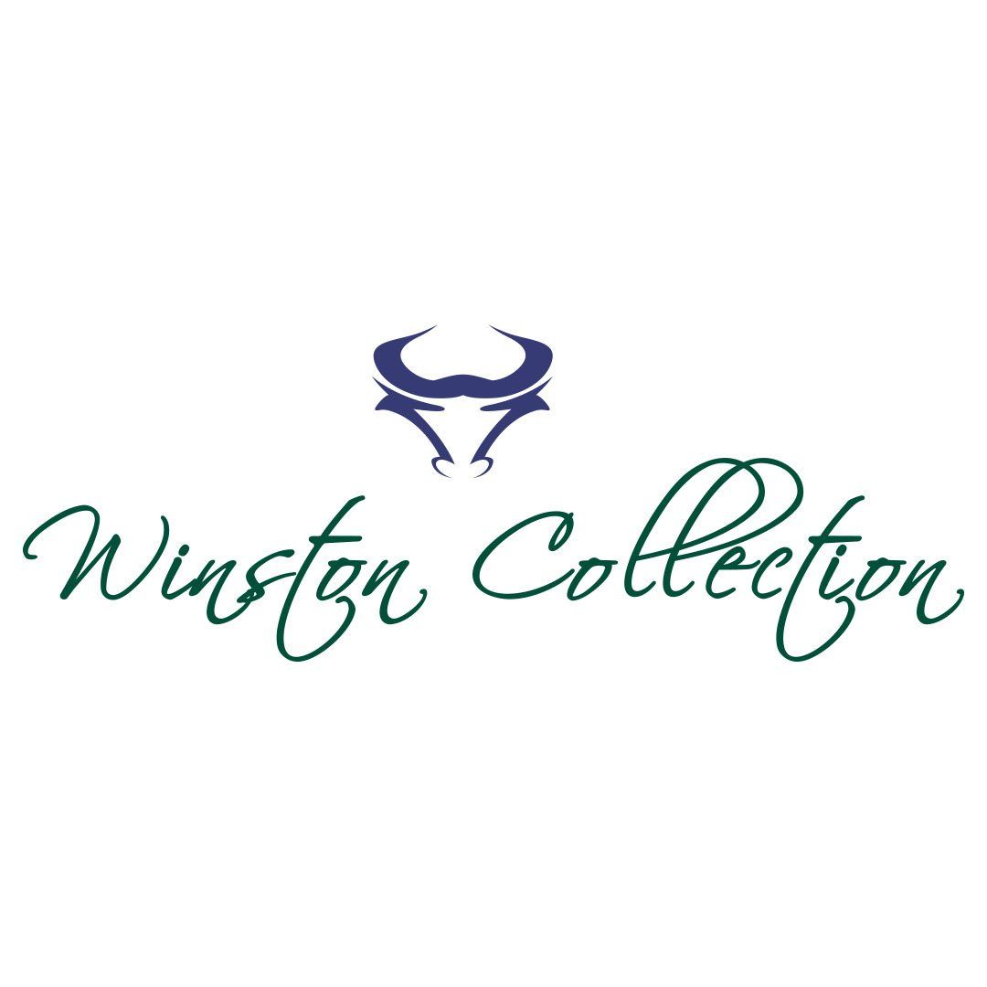 Winston Collection logo with a stylized purple bull head above green script text on a white background