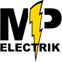 Un logo pour mp electric avec un éclair au milieu.