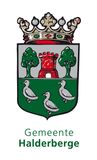 Wapen van Halderberge, Nederland: Zilveren kroon boven een groen schild met een rood kasteel en drie zilveren eenden.