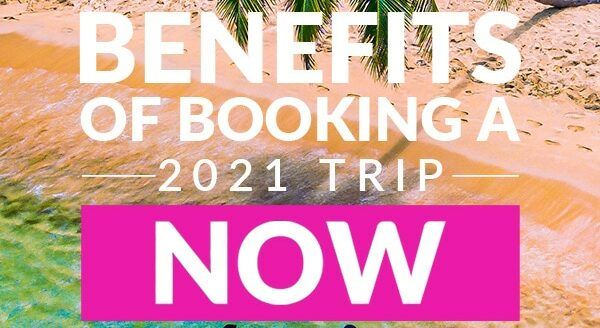 A beach background with bold, centered text reading