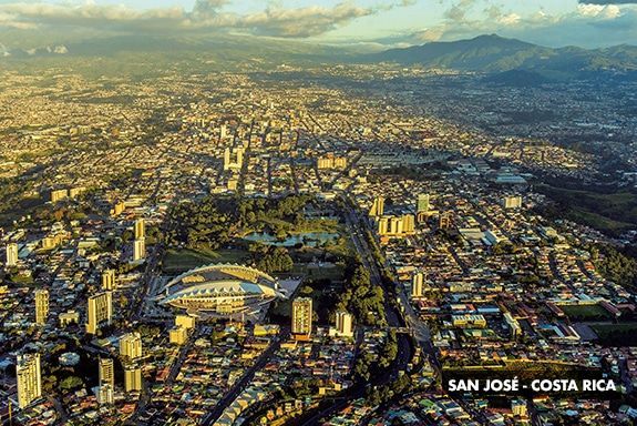 An aerial view of a city in costa rica