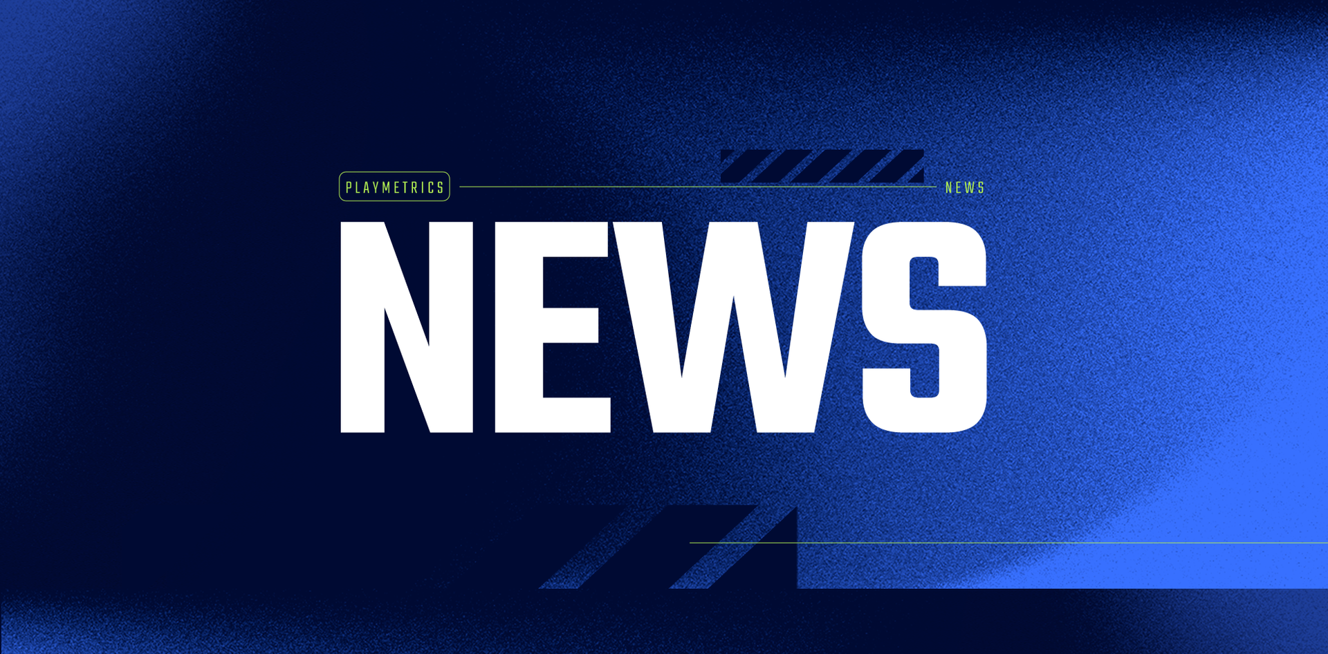 News banner with blue background