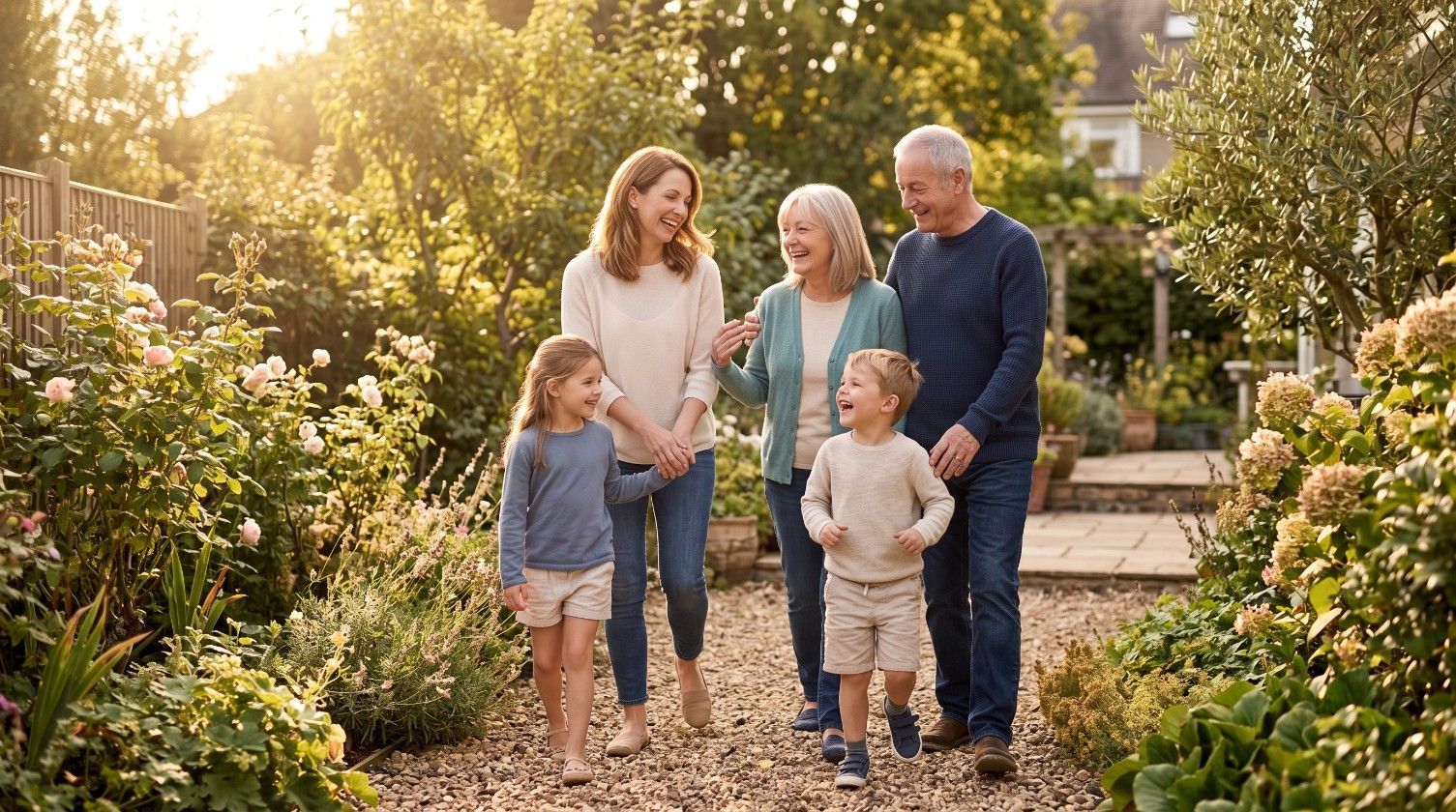 Family generations outdoors representing annuity beneficiary planning