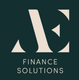 AE Finance Solutions logo on dark teal background, with cream geometric letters and text