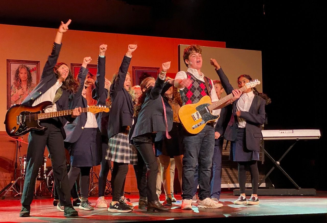 Young Actors in School of Rock Production at Children's Theater