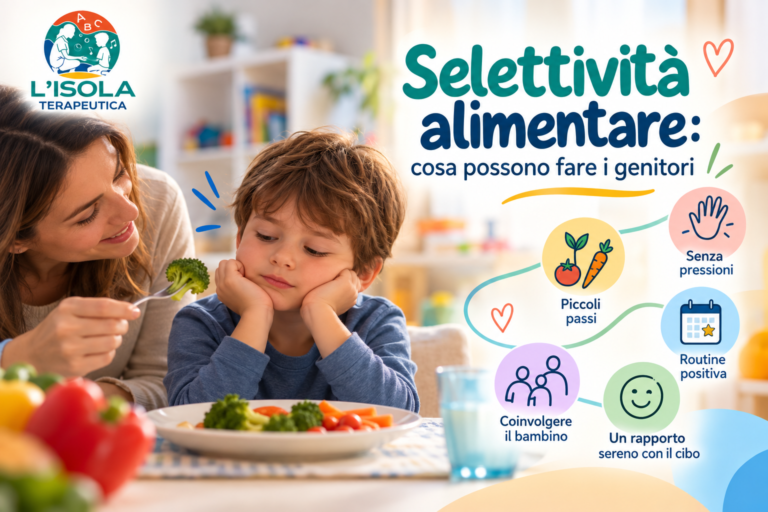 Selettività alimentare nei bambini: mamma e bambino durante il pasto e introduzione di nuovi aliment