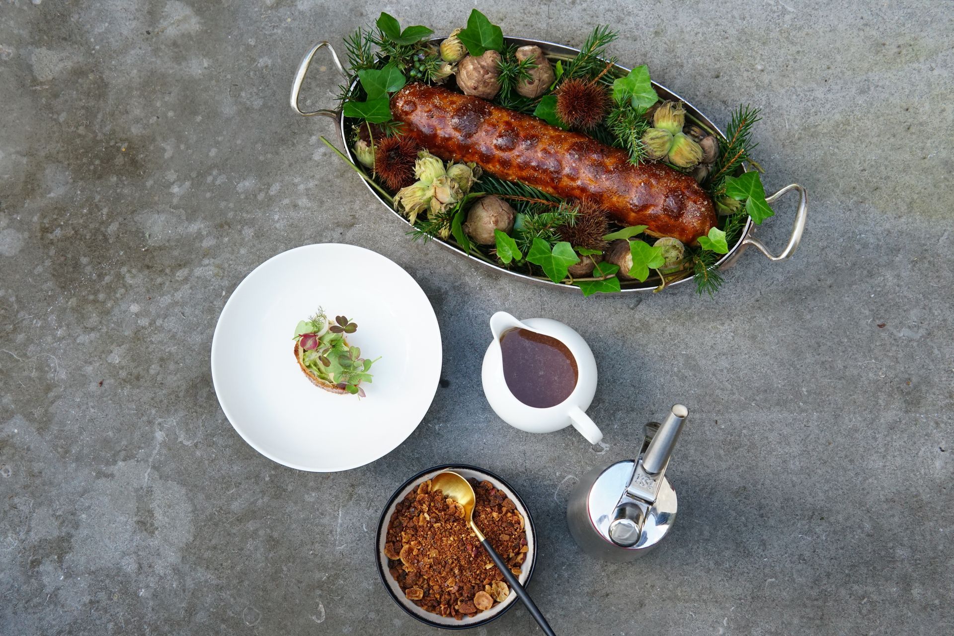 Eén van de honderden heerlijke creatieve gerechten van Restaurant De Treeswijkhoeve. 