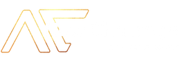 Goudkleurig logo met gestileerde letters