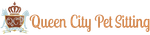 Logo for Queen City Pet Sitting, featuring a crown and lettering in a warm color palette.
