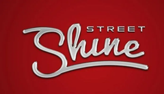 Street Shine logo in white script on a red background