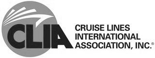 The cruise lines international association inc. logo is black and white