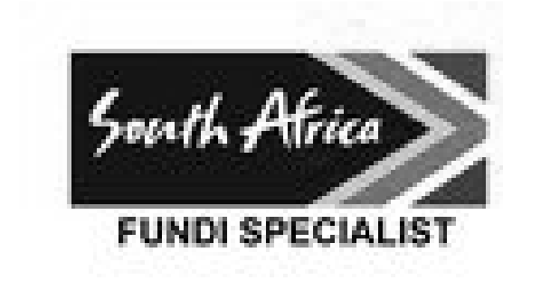 A black and white logo for south africa fund specialist.