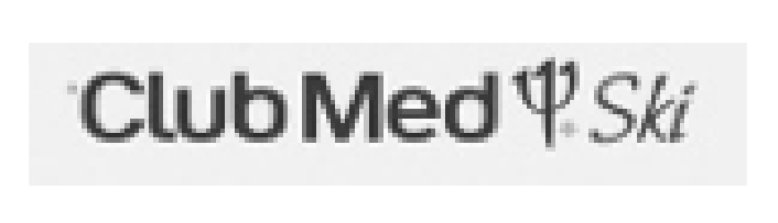 A black and white logo for club med ski on a white background.