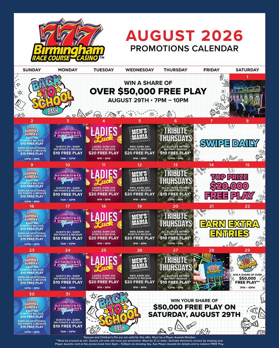 August Promotions Calendar