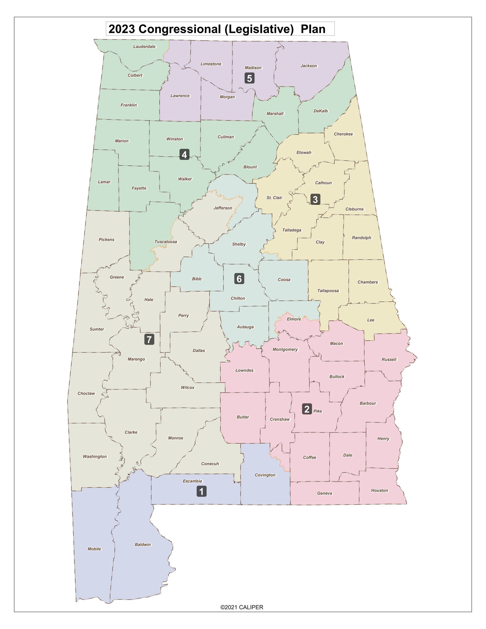 Baldwin County Alabama Voting District Map 2023 and 2026