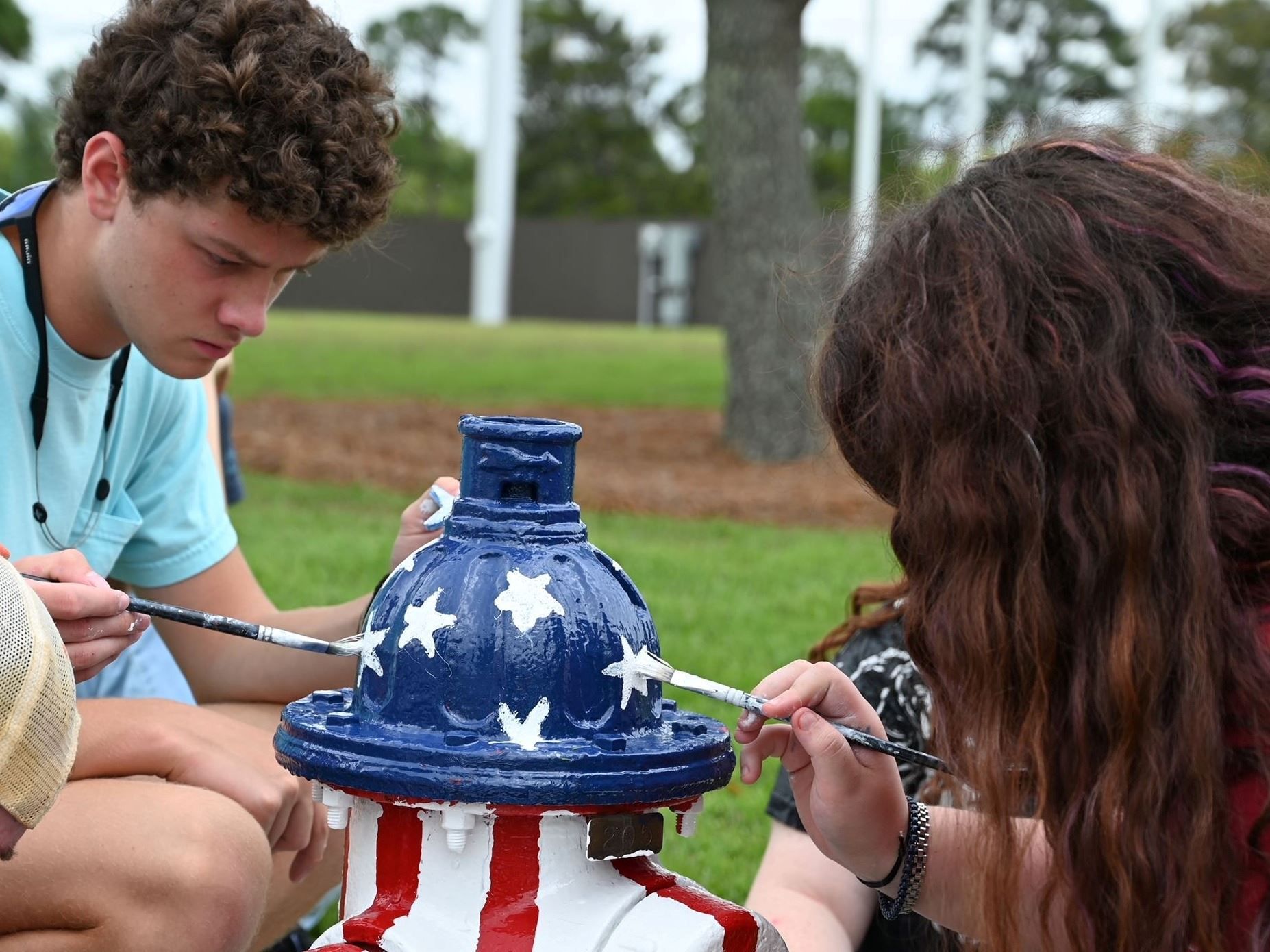 Orange Beach Students Paint Patriotic Fire Hydrants Orange Beach Students Paint Patriotic Fire Hydrants