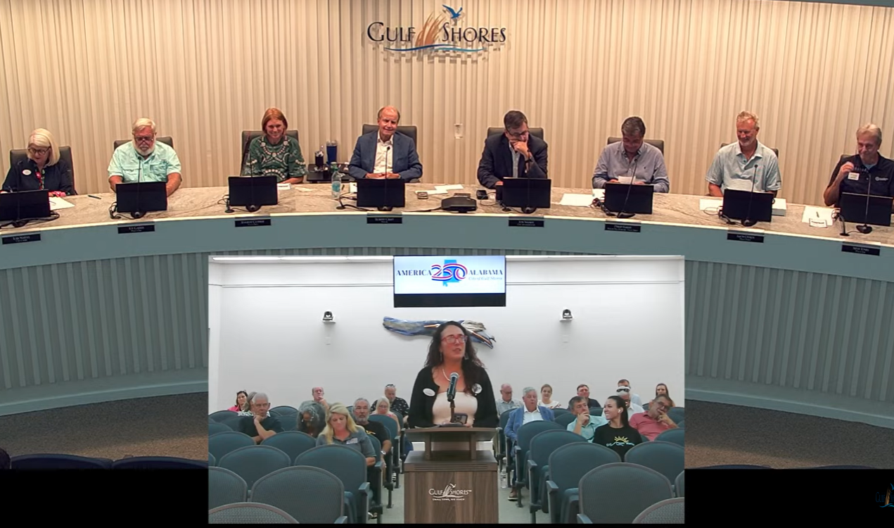 Tara McMeans discusses the EPIC program with Gulf Shores City Council