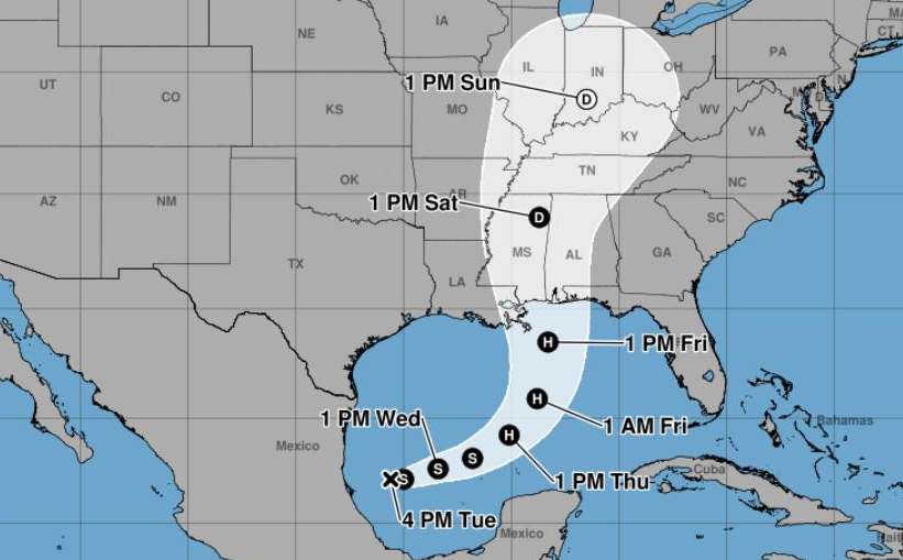 Tropical Depression Nine is moving slowly east