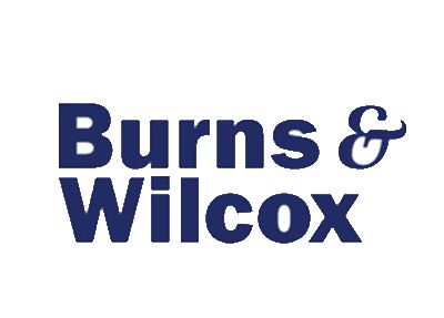 Burns & Wilcox logo in dark blue text on a white background