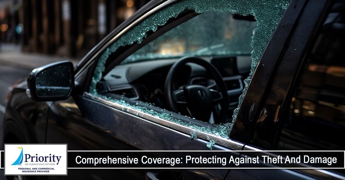 Car with shattered window.