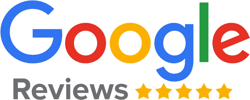 Google logo with five gold stars